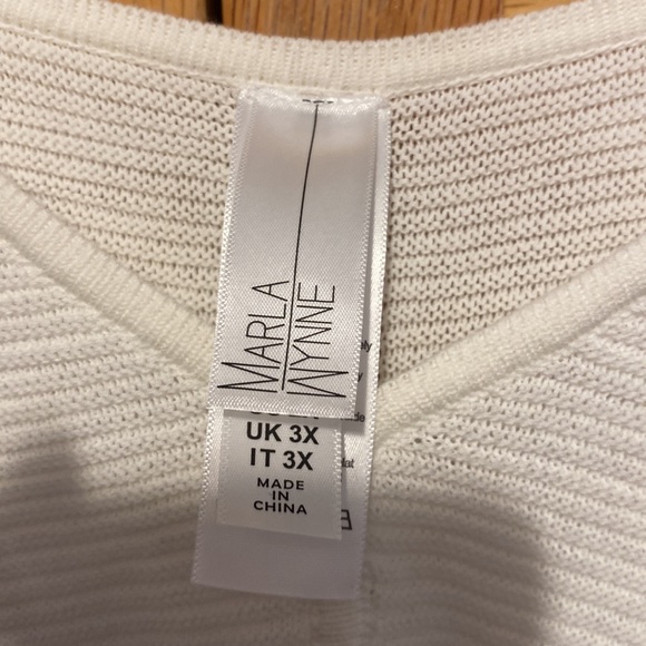 MarlaWynne white Oversized sweater Langenlook style womens size 2X - Picture 4 of 9